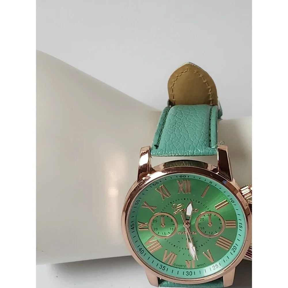 Women's Teal Green Aqua Women's Wristwatch Quartz Movement